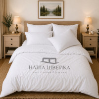 Постільна білизна Бязь Gold Білий однотонний Євро Постільна білизна Бязь Gold Білий однотонний Євро