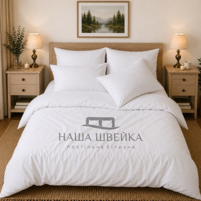 Постільна білизна Бязь Gold Білий однотонний Євро